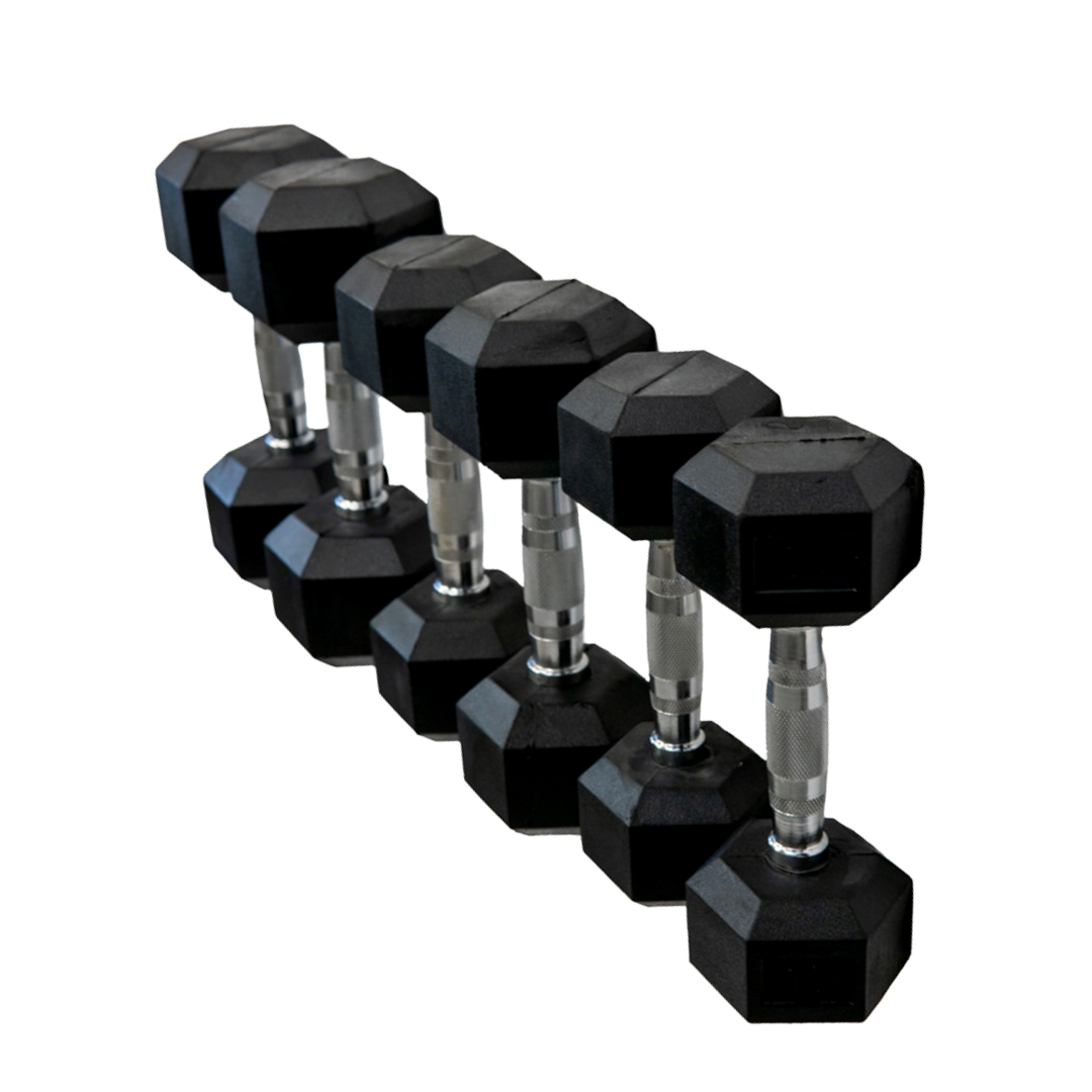 Commercial-Rubber-Hex-Dumbbells-2