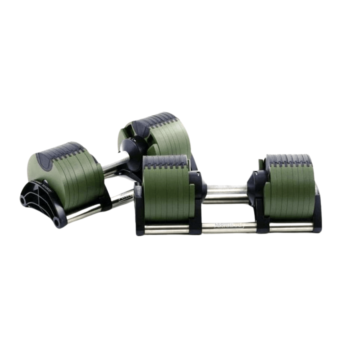 AltraBody-Adjustable-Dumbbells-32kg-Pair---Army-Green